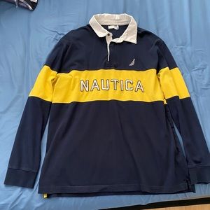 Náutica stripe collared long sleeve